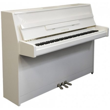 The Yamaha JU109PWH (Polished White) Upright Piano
